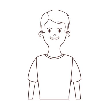 Genç adam upperbody çizgi film