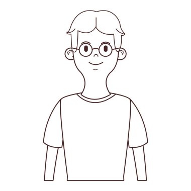 Genç adam upperbody çizgi film