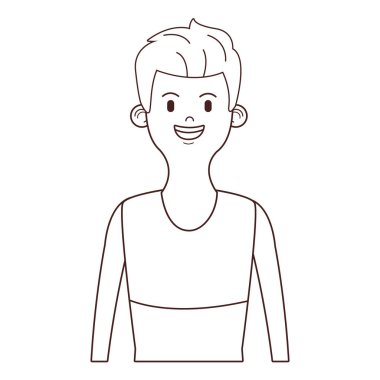 Genç adam upperbody çizgi film