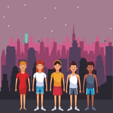 Genç kadın karikatür