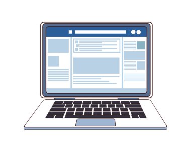 Teknoloji laptop çizgi film