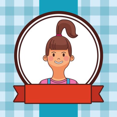 Genç kadın upperbody çizgi film