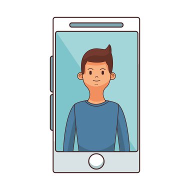 Genç adam upperbody çizgi film