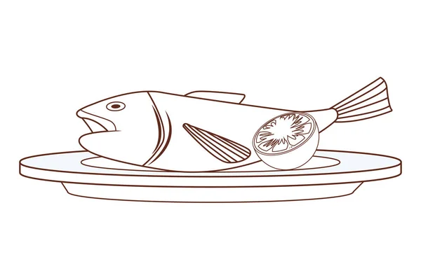 Balık izole simgesi — Stok Vektör