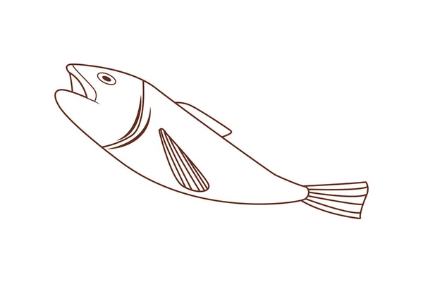 Ikona na białym tle ryb — Wektor stockowy