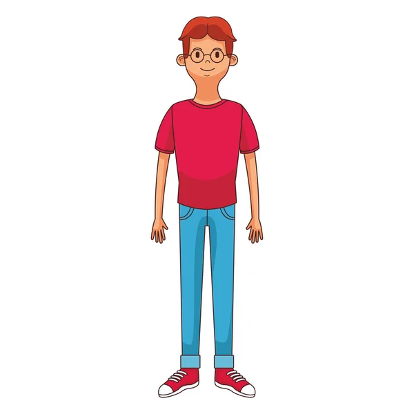 Homme avec des lunettes — Image vectorielle