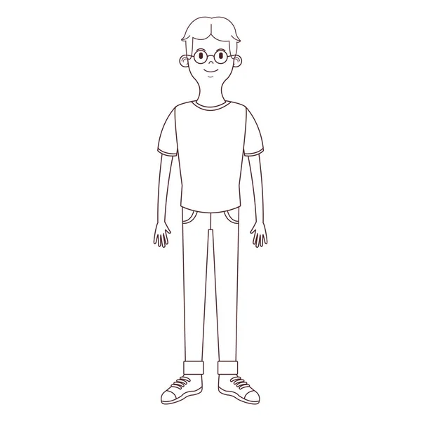 Mladý muž tělo kreslený — Stockový vektor