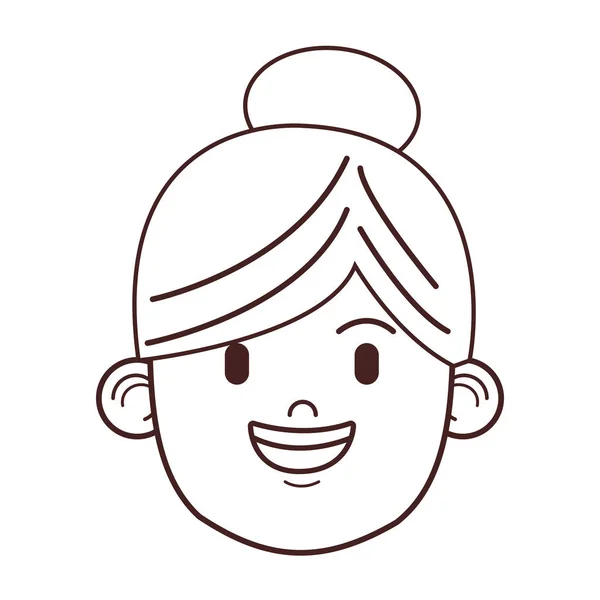 若い女性の顔漫画 — ストックベクタ