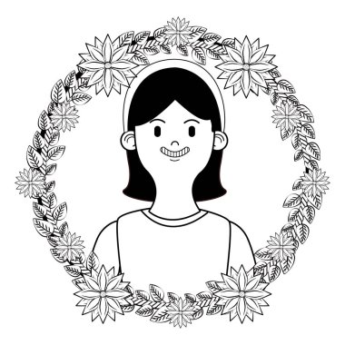 Genç kadın upperbody çizgi film