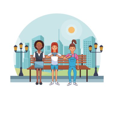 Genç kadın karikatür