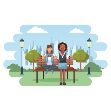 Genç kadın karikatür