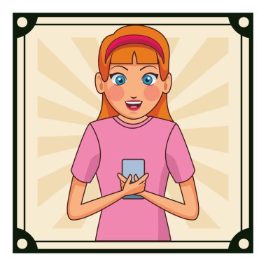 Genç kadın sohbet çizgi film