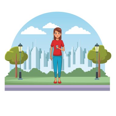 Genç kadın sohbet çizgi film