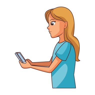 Genç kadın sohbet çizgi film