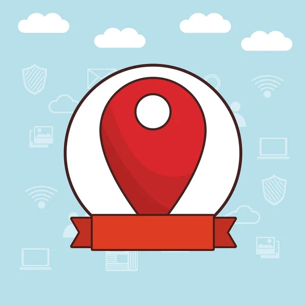 GPS ubicación de dibujos animados — Vector de stock