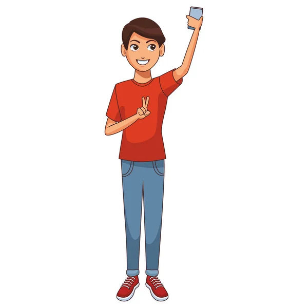 Jovem cartoon homem — Vetor de Stock