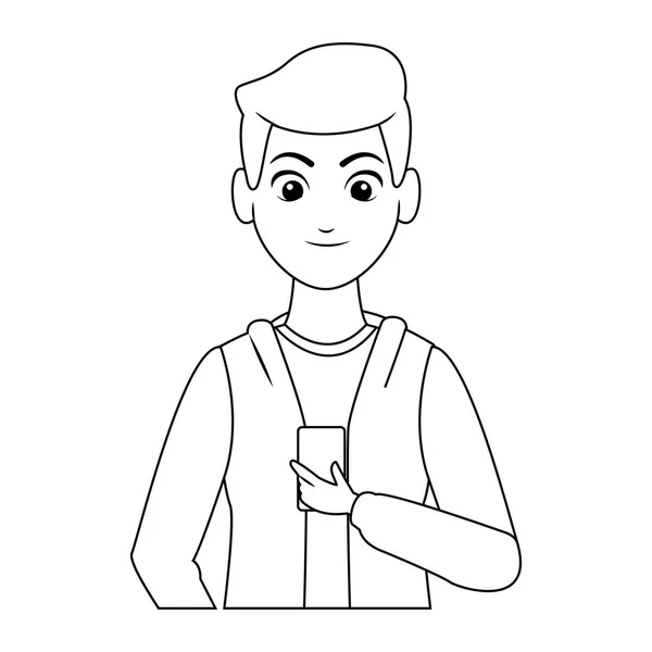 Hombre joven de dibujos animados — Vector de stock