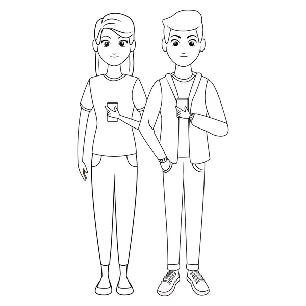 Pareja de jóvenes — Vector de stock