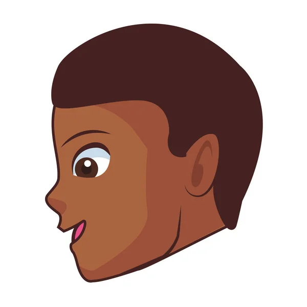 Mladý muž obličej cartoon — Stockový vektor