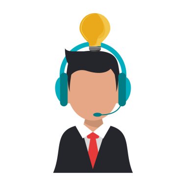 işadamı kulaklık ve büyük fikir