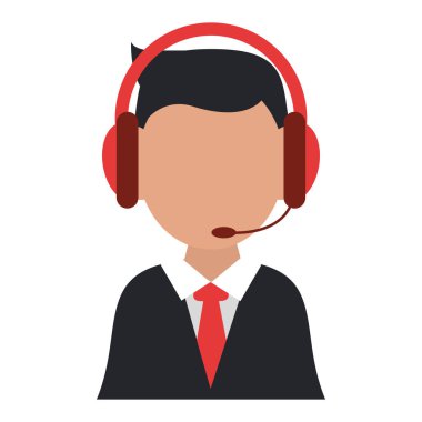 Kulaklıklı bir iş adamı.