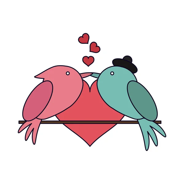 Amor y aves — Archivo Imágenes Vectoriales