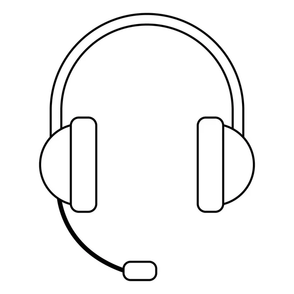 Casque avec icône de microphone — Image vectorielle