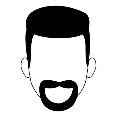 Genç adam meçhul karikatür siyah beyaz