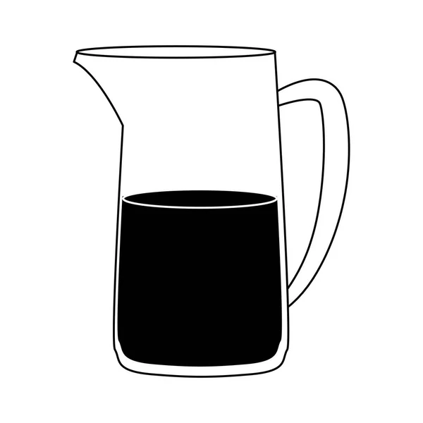 Frasco de suco isolado em preto e branco — Vetor de Stock