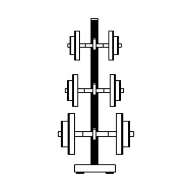 Dumbbells gym weigths in black and white