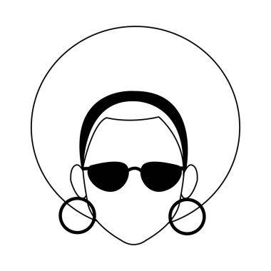 Disko kadın yüzü siyah beyaz