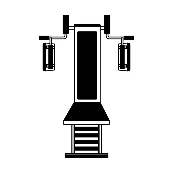 Siyah-beyaz izole ağırlık makine — Stok Vektör