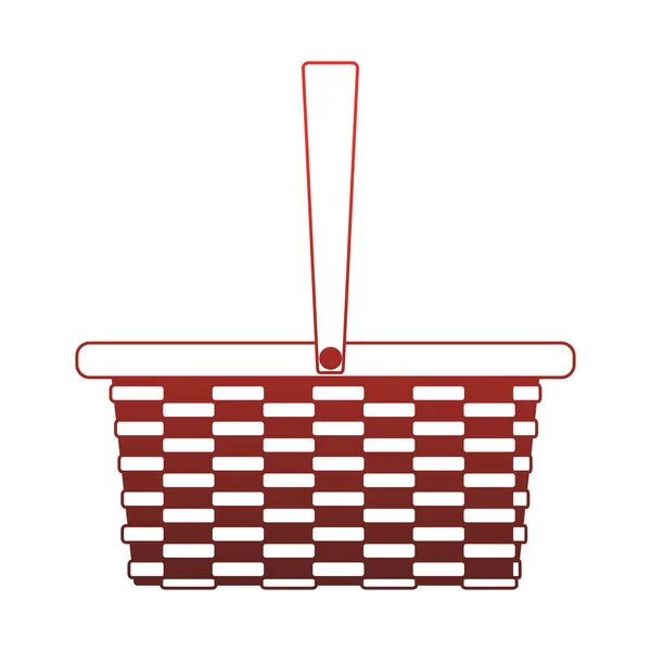 Picknickkorb isolierte rote Linien — Stockvektor