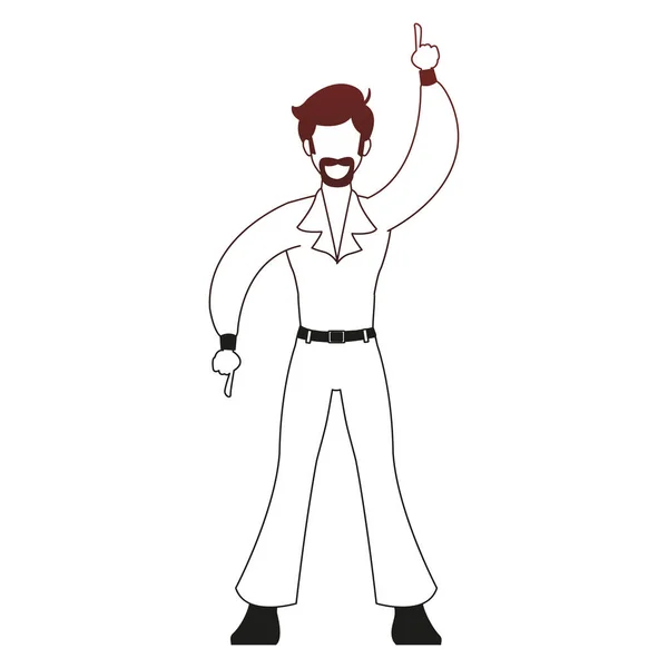 Disco homme dessin animé lignes rouges — Image vectorielle