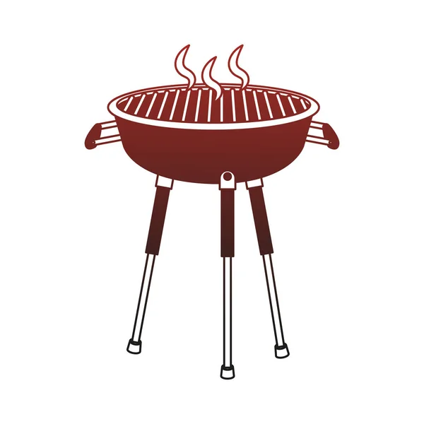 Bbq grill lignes rouges isolées — Image vectorielle