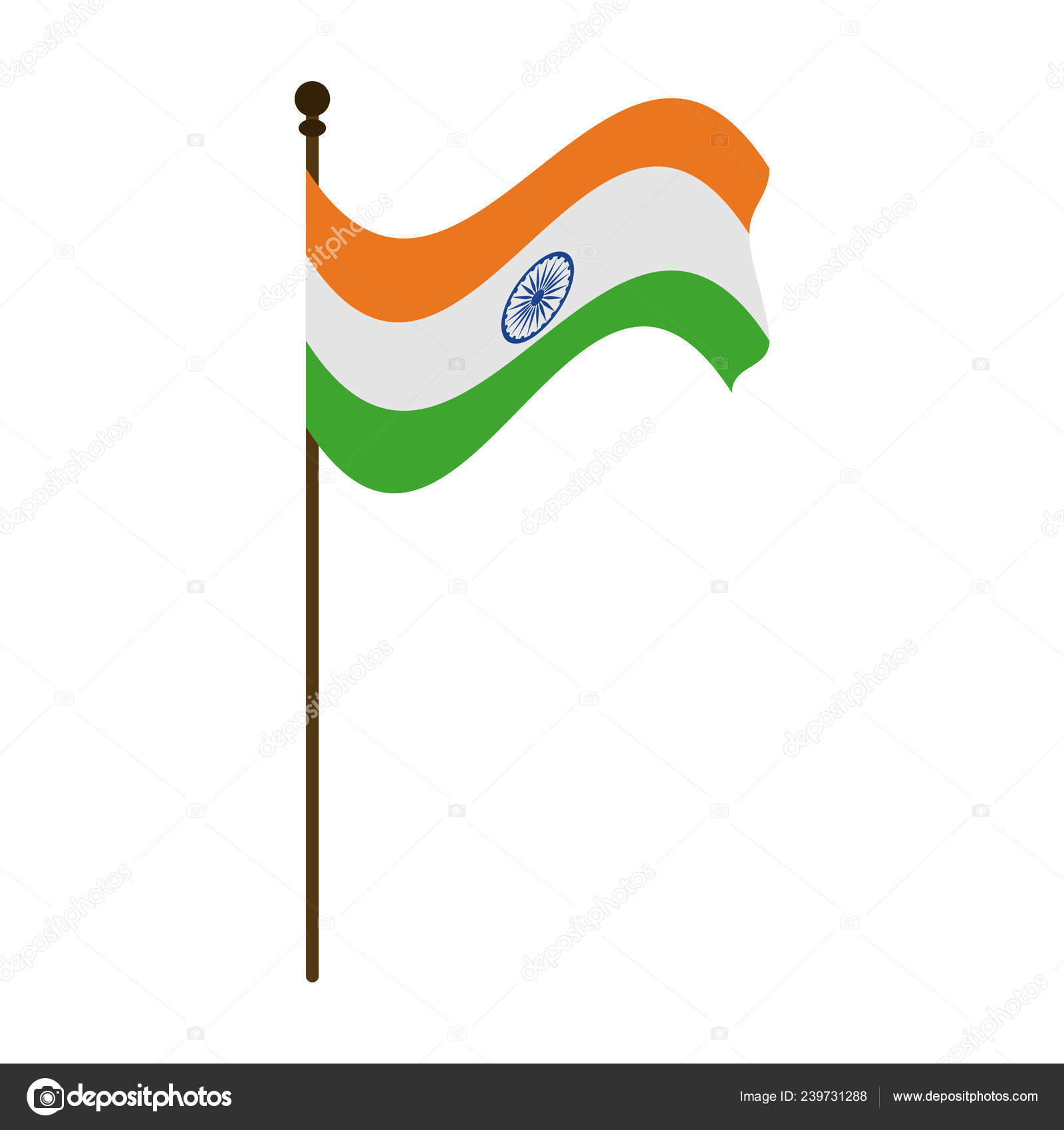 India flag pole Stock Vector Image by ©jemastock 239731288