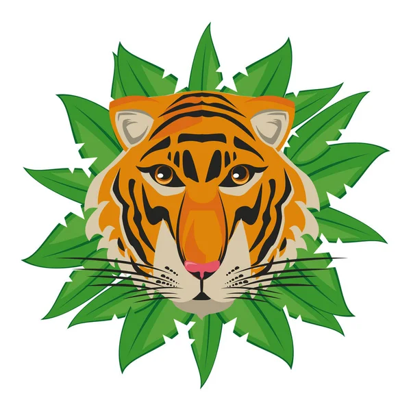 Hermosa cabeza de tigre — Vector de stock