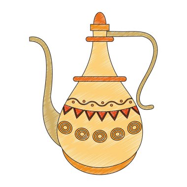 Porselen çaydanlık izole karalama