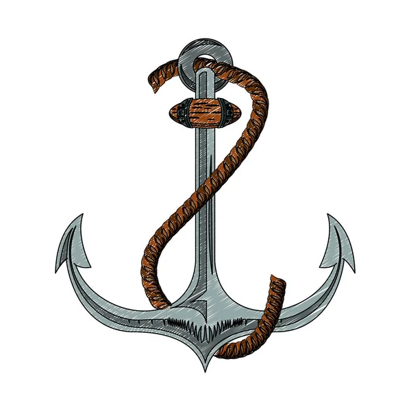 Anker Marine Symbol kritzeln — Stockvektor