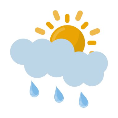 Güneşin ve bulutların yağmurlu