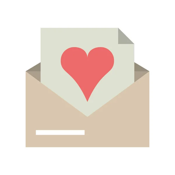 Obálka otevřený milostný dopis — Stockový vektor