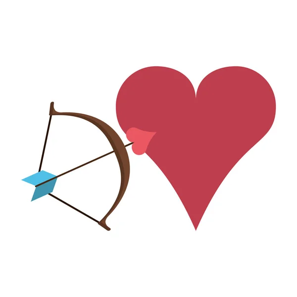 心と弓の矢印ベクトル イラスト グラフィック デザイン アーチ — ストックベクタ