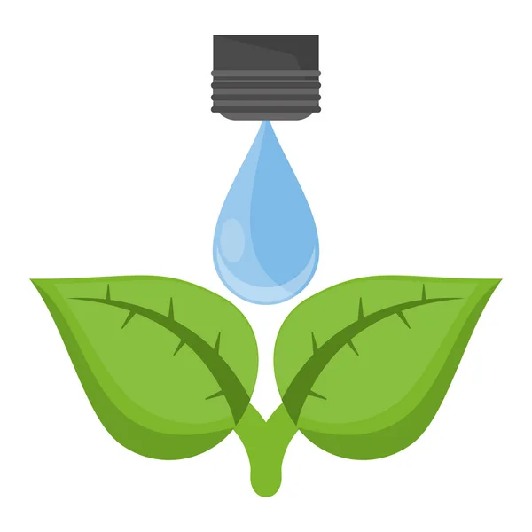 Ökologie Wassertropfen auf Pflanze — Stockvektor