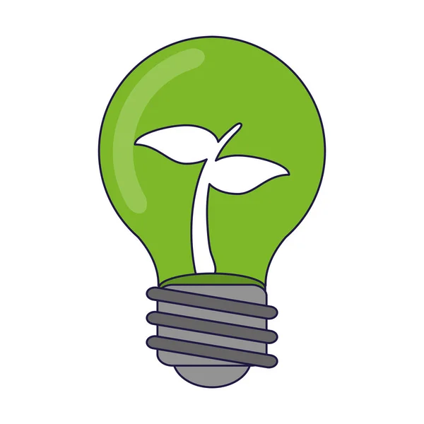 Vector illustration of lightbulb and eco symbol. Collection of