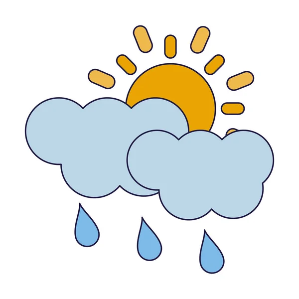 Moln regn och sol — Stock vektor