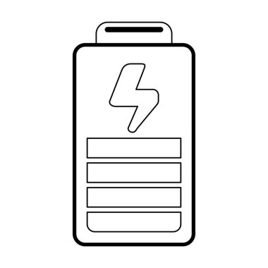 Ekoloji yeşil pil sembolü siyah ve beyaz