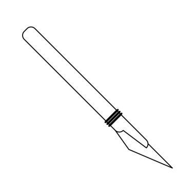 cerrahi bıçak tıbbi alet siyah ve beyaz