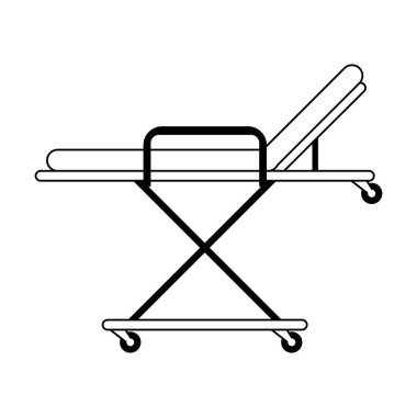 Tıbbi sedye sembol siyah ve beyaz