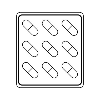 İlaç tablet sembol siyah ve beyaz