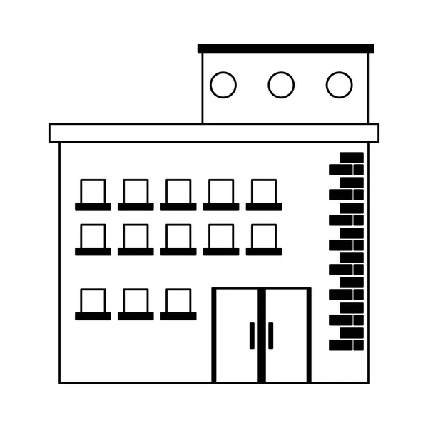 白と黒の不動産会社の建物 — ストックベクタ